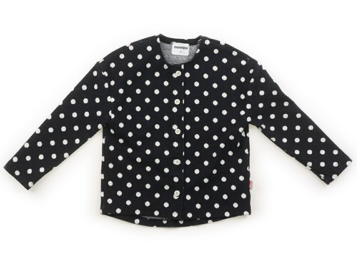 モンミミ monmimi カーディガン 100 女の子 黒・ドット 子供服 ベビー服 キッズ アウトレット ユーズド 【中古】キッズ・ベビー・マタニティ