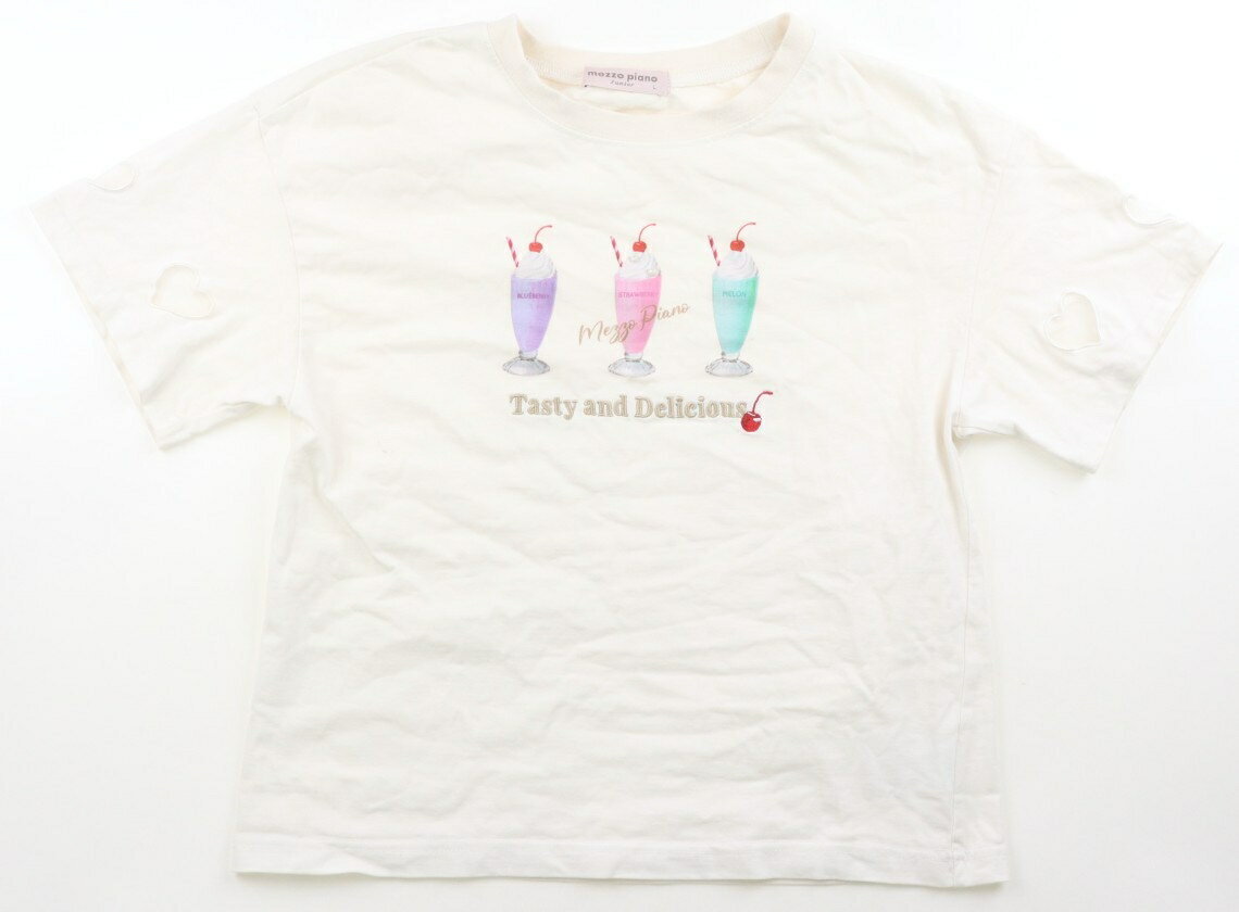 メゾピアノ mezzo piano Tシャツ・カットソー 160 女の子 白 子供服 ベビー服 キッズ アウトレット ユーズド 【中古】キッズ・ベビー・マタニティ
