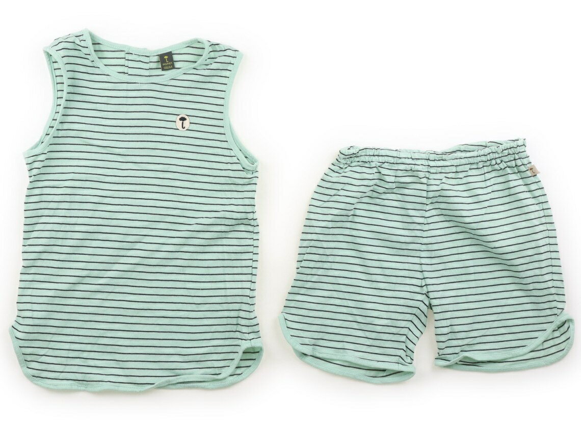 Rakuten - モイモルン moimoln 上下セット 130 男の子 ピスタチオ、黒、ボーダー 子供服 ベビー服 キッズ アウトレット ユーズド 【中古】キッズ・ベビー・マタニティ