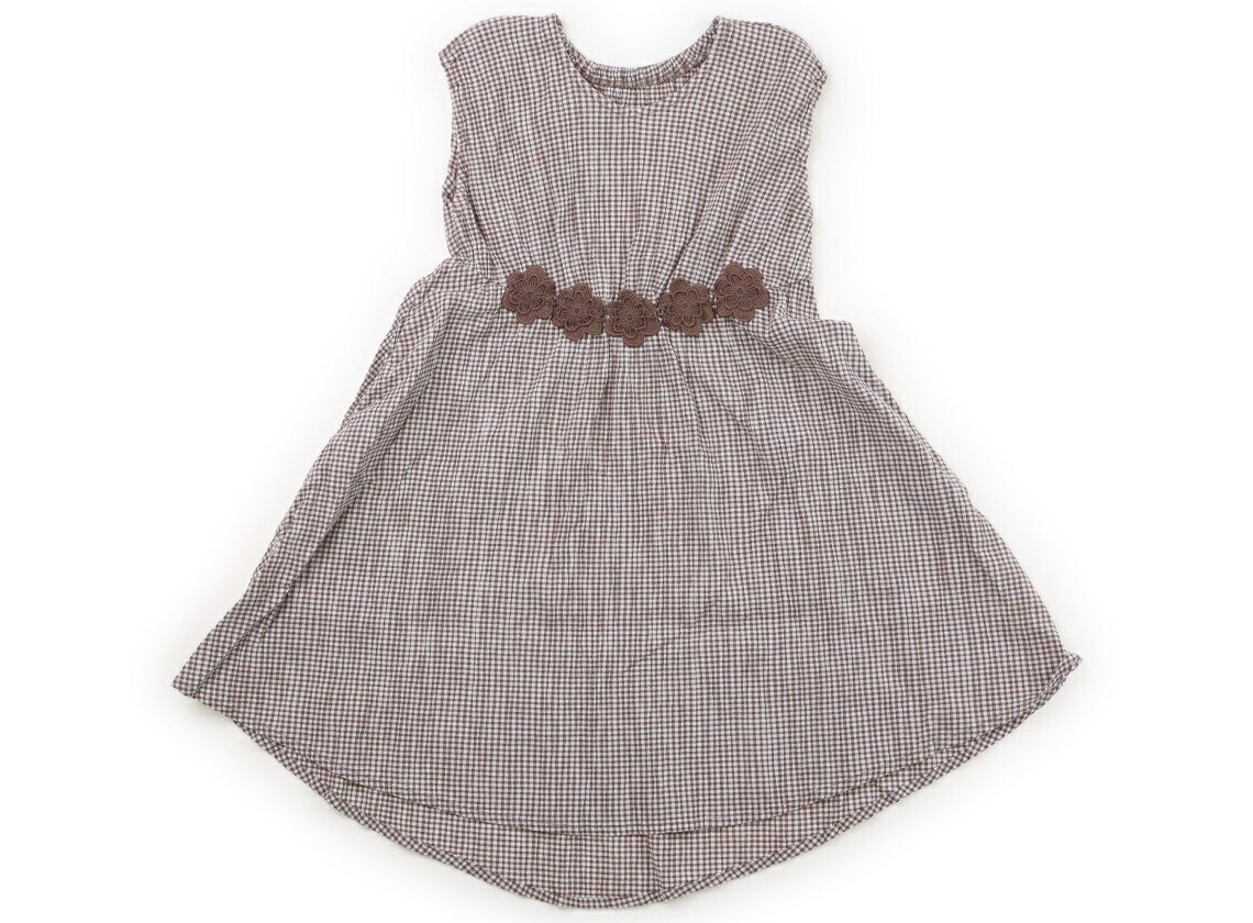 アプレレクール apres les cours ワンピース 120 女の子 こげ茶×白×チェック柄 子供服 ベビー服 キッズ アウトレット ユーズド 【中古】キッズ・ベビー・マタニティ