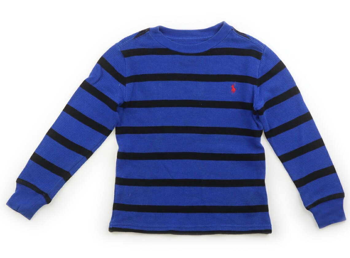 ポロラルフローレン POLO RALPH LAUREN Tシャツ・カットソー 110 男の子 ブルー・ブラックボーダー 子供服 ベビー服 キッズ アウトレット ユーズド 【中古】キッズ・ベビー・マタニティ