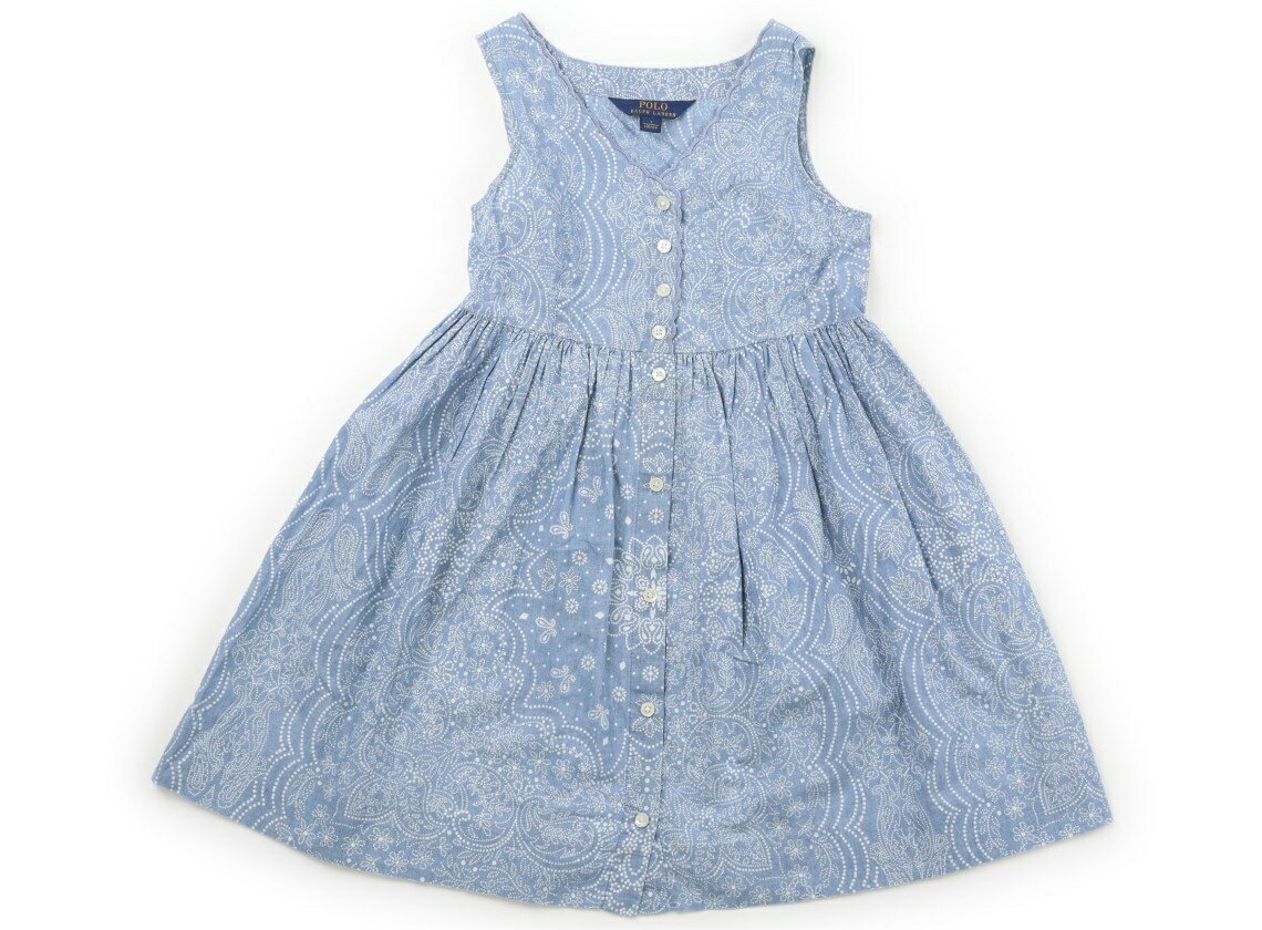 ポロラルフローレン POLO RALPH LAUREN ワンピース 130 女の子 ライトブルー・ホワイト 子供服 ベビー服 キッズ アウトレット ユーズド 【中古】キッズ・ベビー・マタニティ
