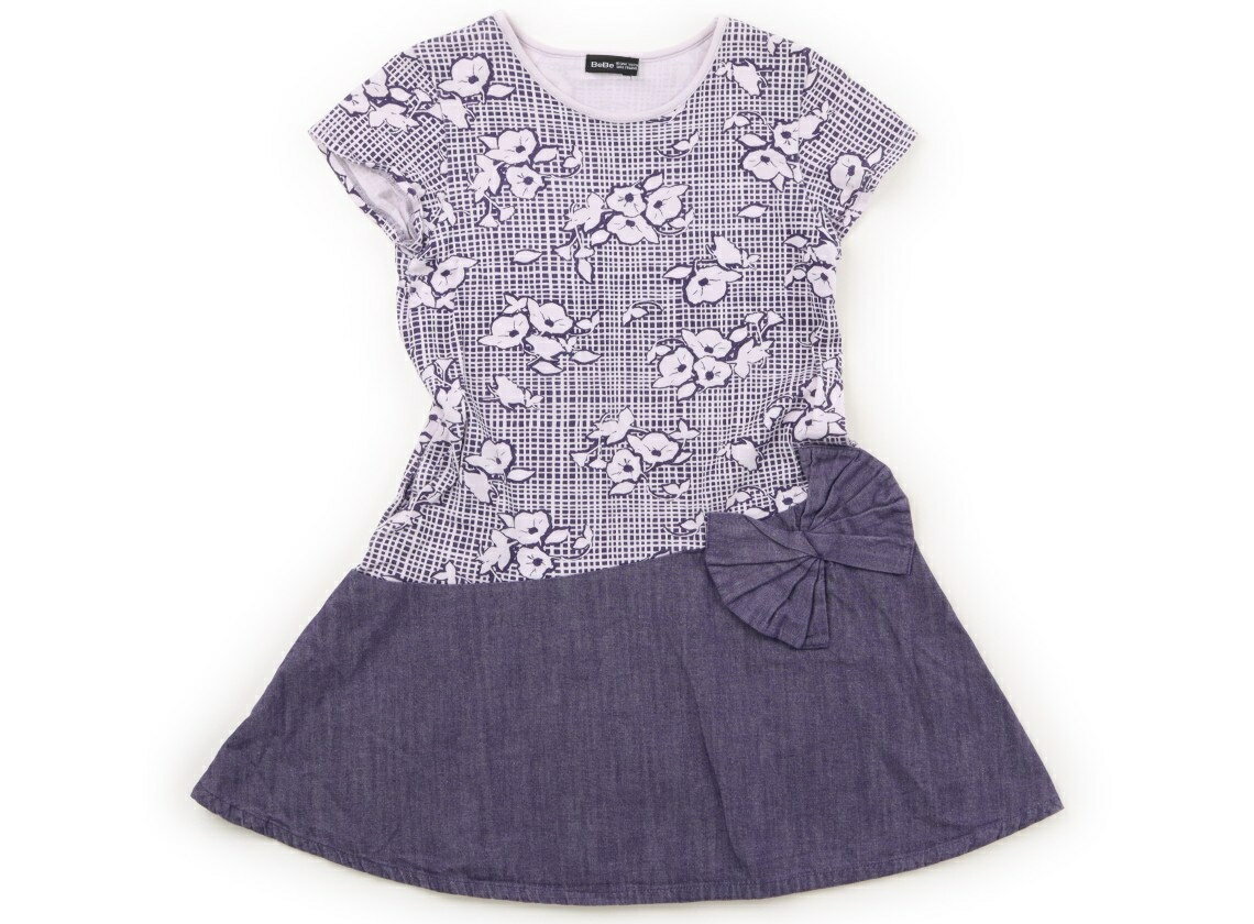 べべ BeBe ワンピース 120 女の子 ラベンダー・パープル・花柄 子供服 ベビー服 キッズ アウトレット ユーズド 【中古】キッズ・ベビー・マタニティ