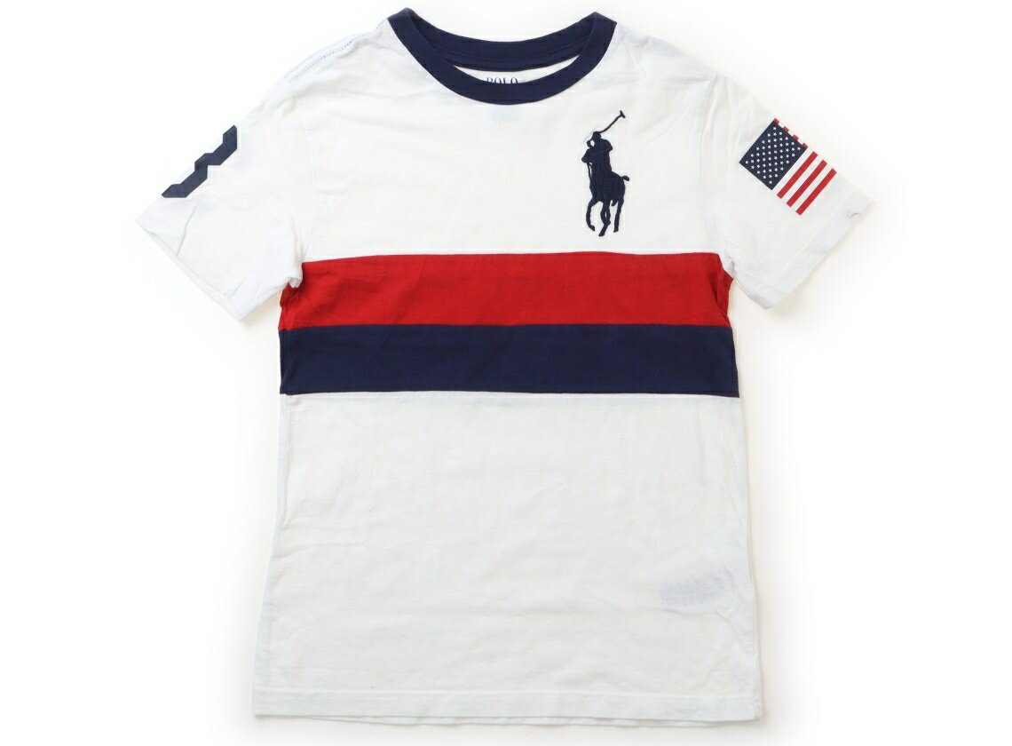 ポロラルフローレン POLO RALPH LAUREN Tシャツ・カットソー 140 女の子 ホワイト・レッド・ネイビー・ボーダー 子供服 ベビー服 キッズ アウトレット ユーズド 【中古】キッズ・ベビー・マタニティ