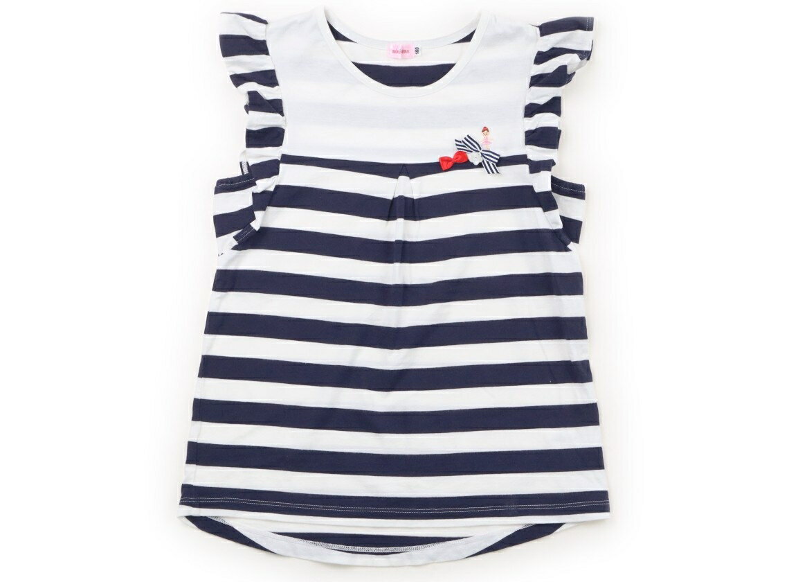 ミキハウス miki HOUSE Tシャツ・カットソー 140 女の子 ネイビー、白 子供服 ベビー服 キッズ アウトレット ユーズド 【中古】キッズ・ベビー・マタニティ