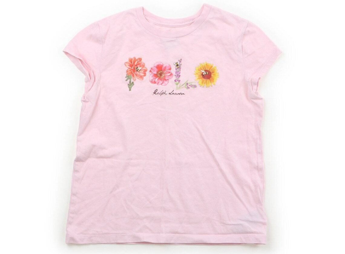 ポロラルフローレン POLO RALPH LAUREN Tシャツ・カットソー 140 女の子 ライトピンク・フラワーロゴ 子供服 ベビー服 キッズ アウトレット ユーズド 【中古】キッズ・ベビー・マタニティ