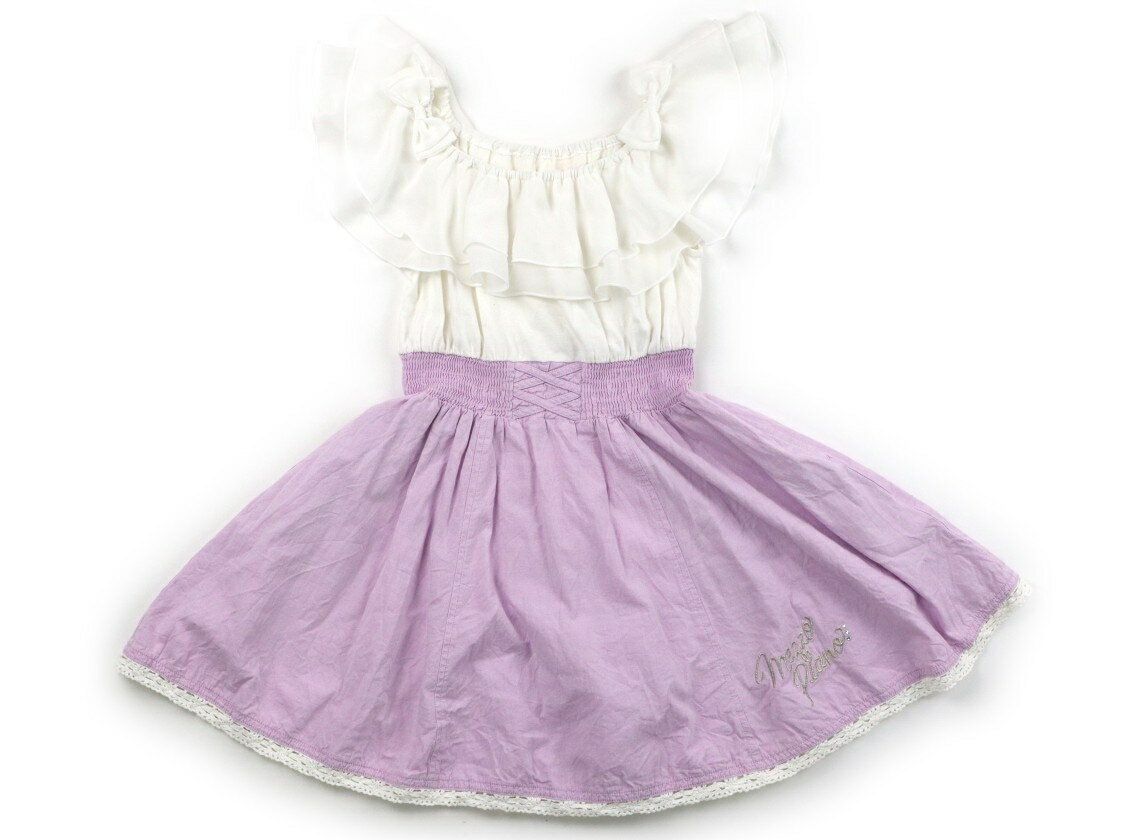メゾピアノ mezzo piano ワンピース 120 女の子 白、紫 子供服 ベビー服 キッズ アウトレット ユーズド 【中古】キッズ・ベビー・マタニティ
