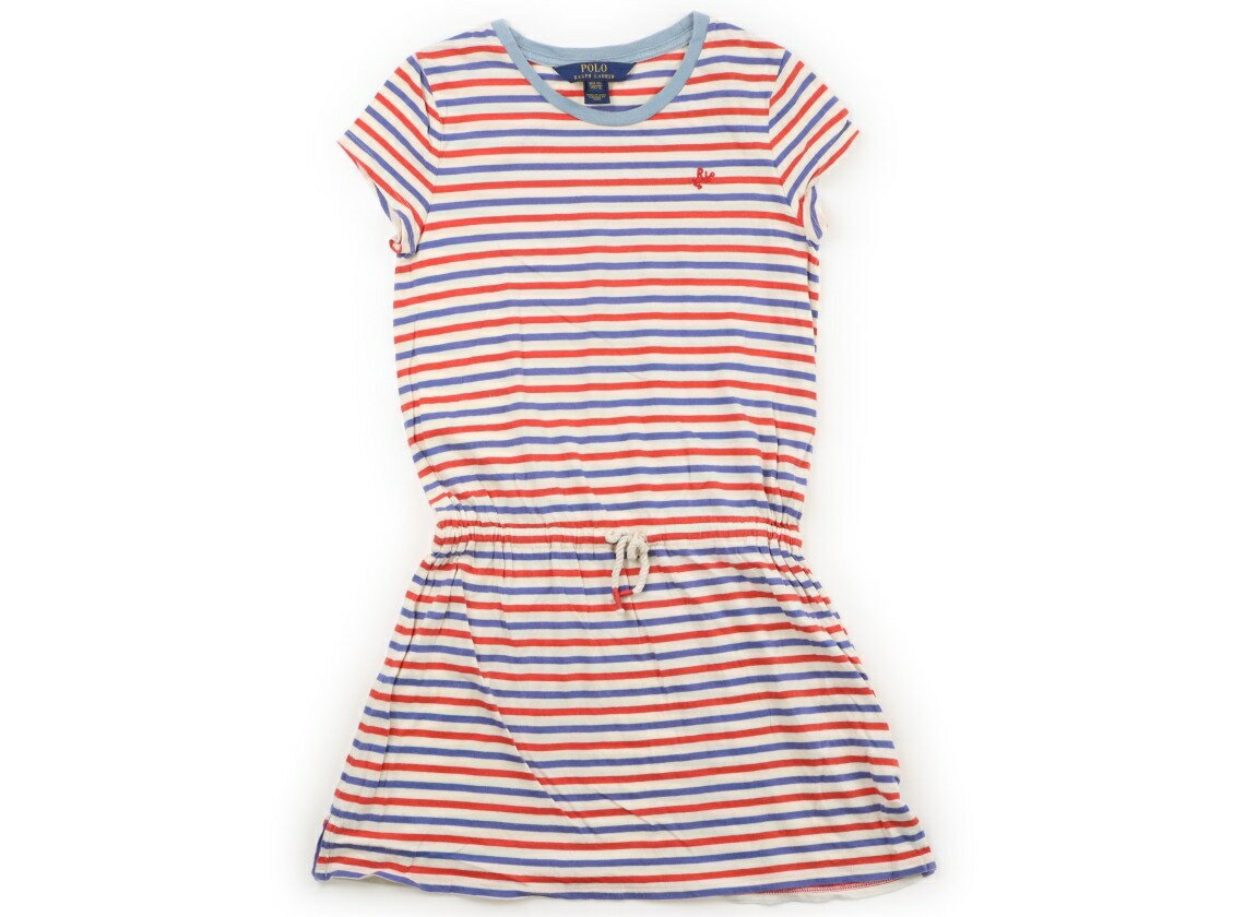 ポロラルフローレン POLO RALPH LAUREN ワンピース 140 女の子 ベージュ系・パープル系・朱色・ボーダー 子供服 ベビー服 キッズ アウトレット ユーズド 【中古】キッズ・ベビー・マタニティ