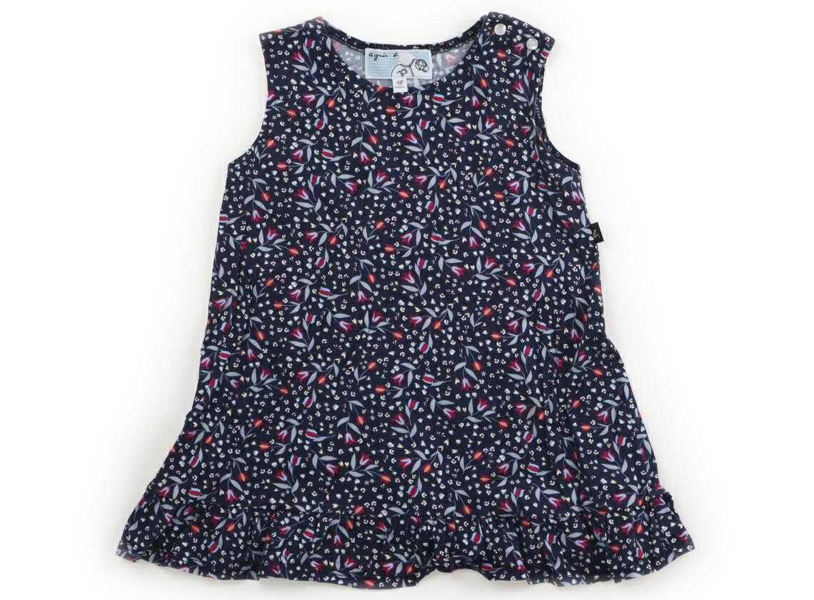 アニエスベー agnes.b ワンピース 80 女の子 ネイビー・総柄 子供服 ベビー服 キッズ アウトレット ユーズド 【中古】キッズ・ベビー・マタニティ