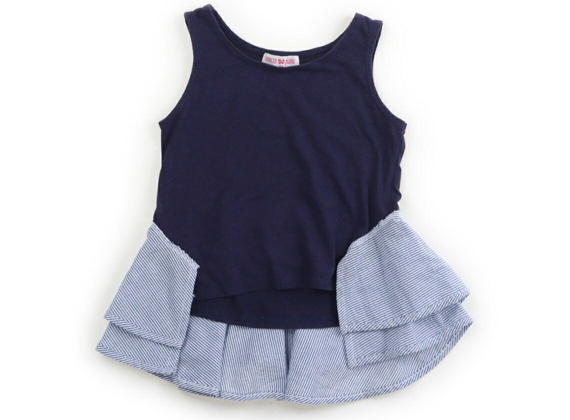 メゾピアノ mezzo piano チュニック 130 女の子 ネイビー・ストライプ 子供服 ベビー服 キッズ アウトレット ユーズド 【中古】キッズ・ベビー・マタニティ