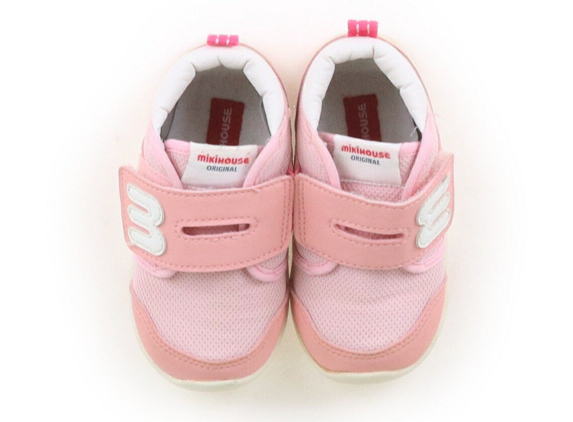 MIKI HOUSE - ミキハウス miki HOUSE スニーカー 靴14cm〜 女の子 ピンク・白 子供服 ベビー服 キッズ アウトレット ユーズド 【中古】キッズ・ベビー・マタニティ