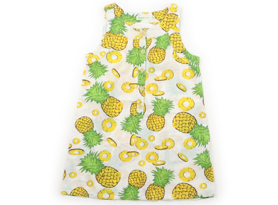Dresses - ビームス BEAMS ワンピース 110 女の子 ライトイエロー・黄色・緑・パイン柄 子供服 ベビー服 キッズ アウトレット ユーズド 【中古】キッズ・ベビー・マタニティ