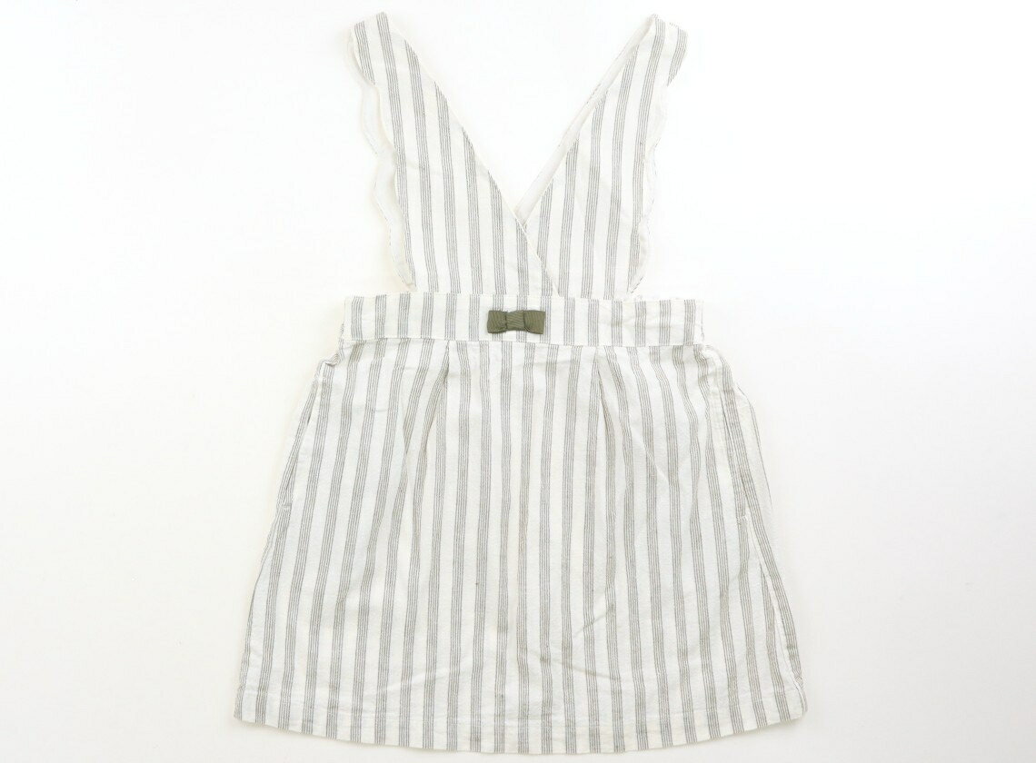 Jumpers - アプレレクール apres les cours ジャンパースカート 100 女の子 白オリーブストライプ 子供服 ベビー服 キッズ アウトレット ユーズド 【中古】キッズ・ベビー・マタニティ