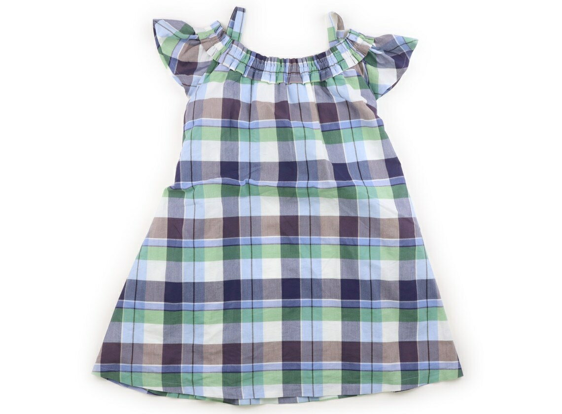 コムサフィユ COMME CA FILLE ワンピース 120 女の子 青緑チェック 子供服 ベビー服 キッズ アウトレット ユーズド 【中古】キッズ・ベビー・マタニティ