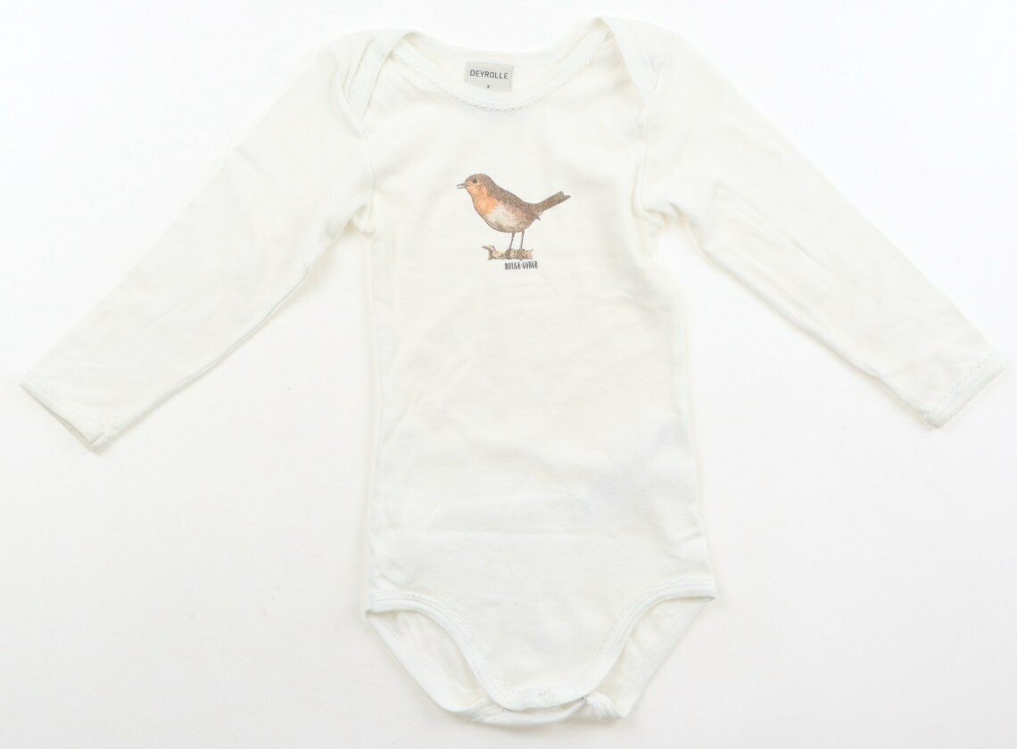 プチバトー PETIT BATEAU ロンパース 80 女の子 オフホワイト、鳥、レース 子供服 ベビー服 キッズ アウトレット ユーズド 【中古】キッズ・ベビー・マタニティ