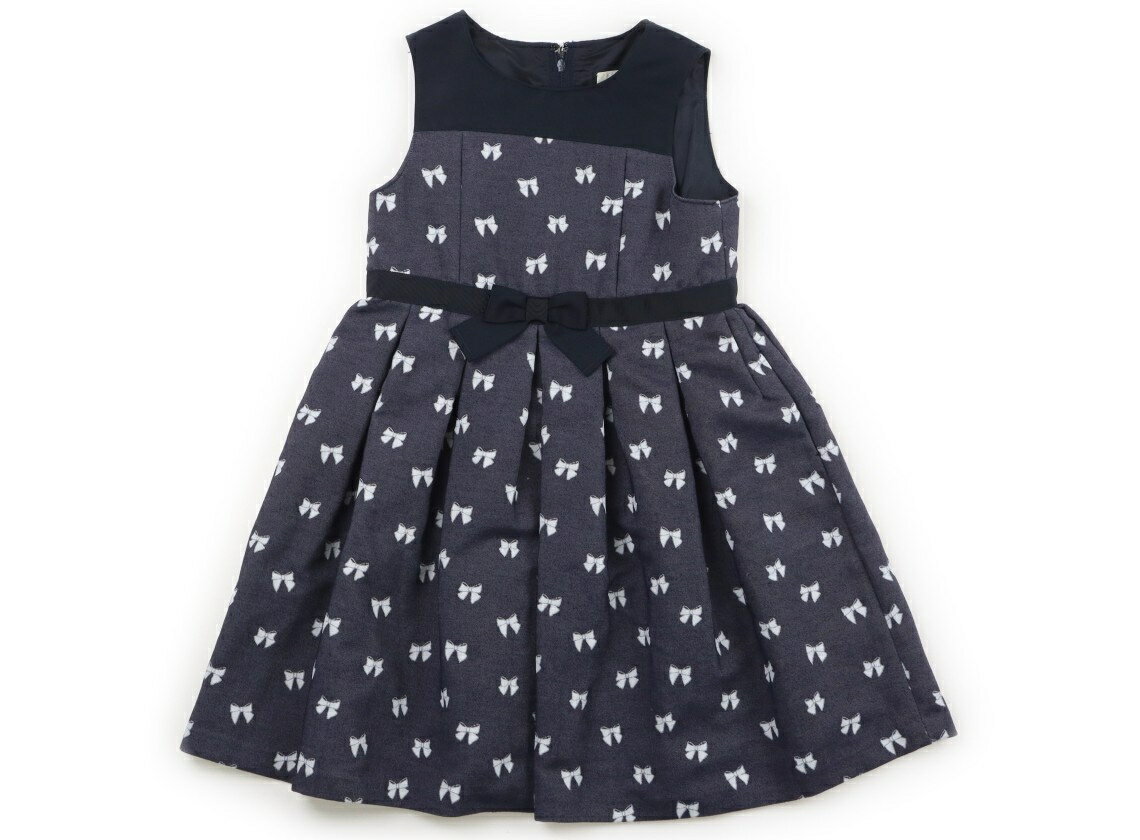 Jumpers - 組曲 Kumikyoku ジャンパースカート 120 女の子 ネイビー、リボン 子供服 ベビー服 キッズ アウトレット ユーズド 【中古】キッズ・ベビー・マタニティ