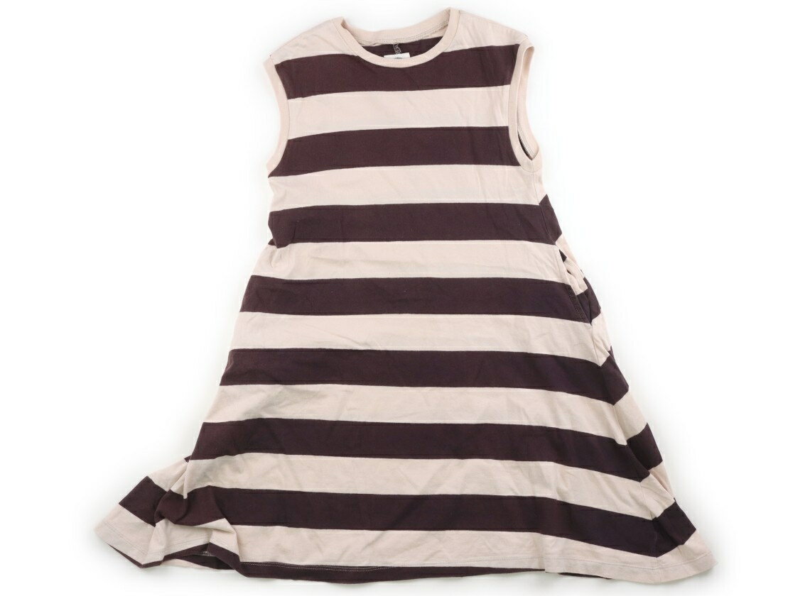 Dresses - オーシャンアンドグラウンド Ocean & Ground ワンピース 120 女の子 ブラウン・ベージュ・ボーダー 子供服 ベビー服 キッズ アウトレット ユーズド 【中古】キッズ・ベビー・マタニティ