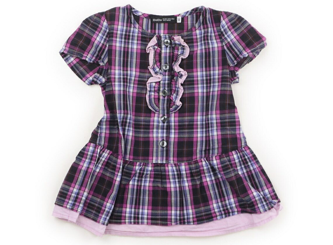 べべ BeBe チュニック 80 女の子 ピンク、黒、ブラウン、チェック 子供服 ベビー服 キッズ アウトレット ユーズド 【中古】キッズ・ベビー・マタニティ