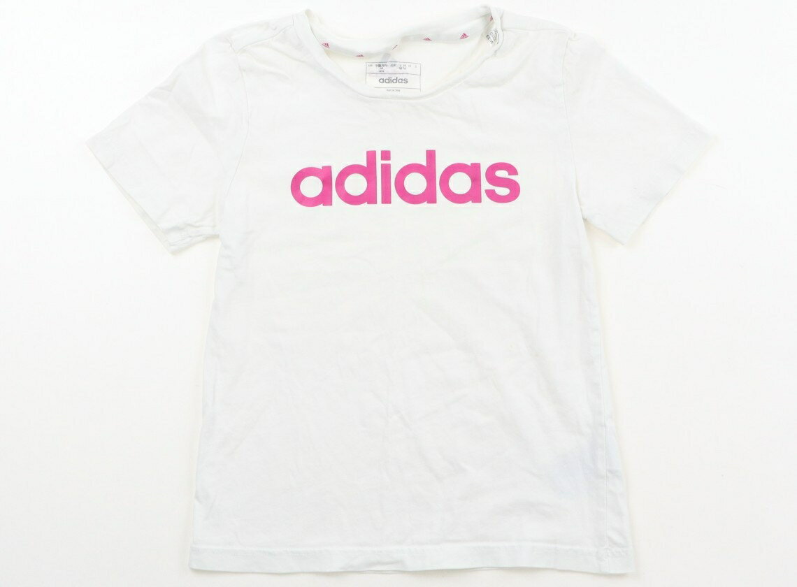 アディダス Adidas Tシャツ・カットソー 140 女の子 オフホワイト、ピンク 子供服 ベビー服 キッズ アウトレット ユーズド 【中古】キッズ・ベビー・マタニティ