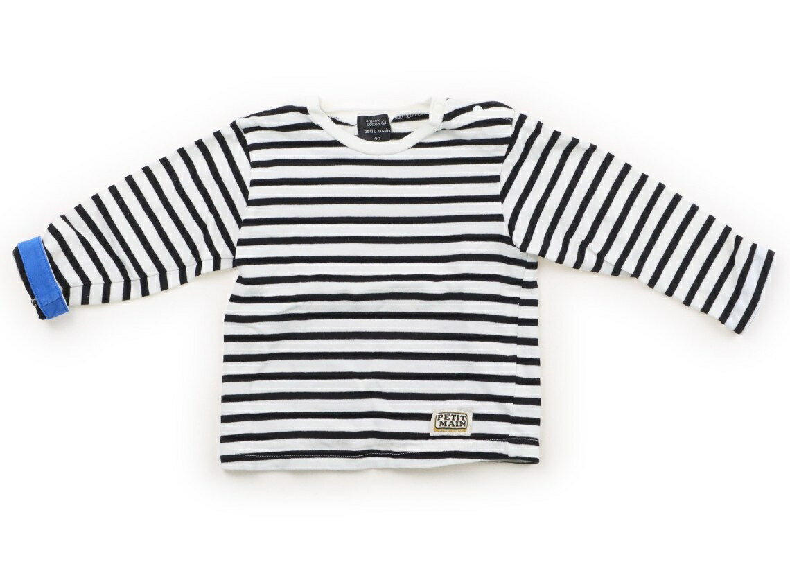 Rakuten - プティマイン petit main Tシャツ・カットソー 90 女の子 白・黒・ボーダー 子供服 ベビー服 キッズ アウトレット ユーズド 【中古】キッズ・ベビー・マタニティ