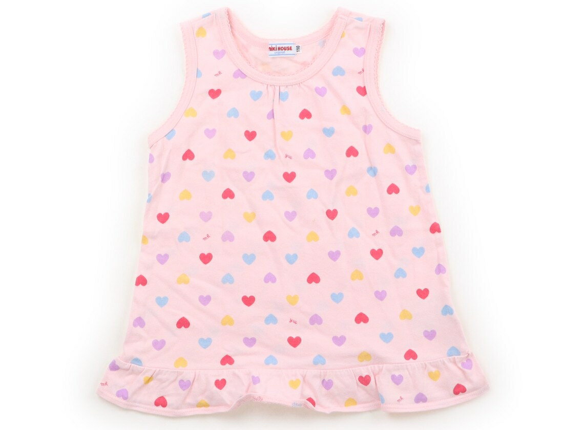 Miki House Tank Top/Camisole, Size 110, Girls, Pink with Colorful Hearts, Children's Clothing, Baby Clothes, Kids, Outlet, Used [Pre-owned] Kids, Baby, Maternity