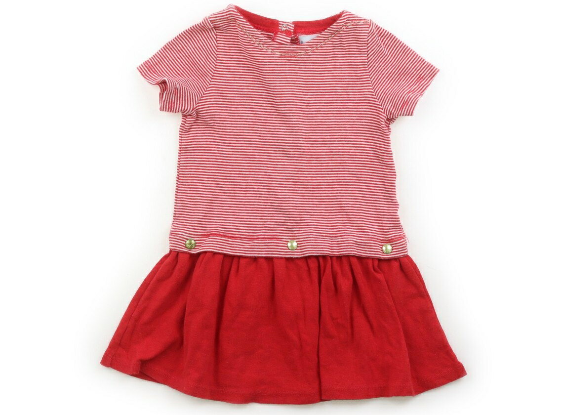 プチバトー PETIT BATEAU ワンピース 80 女の子 赤白ボーダー 子供服 ベビー服 キッズ アウトレット ユーズド 【中古】キッズ・ベビー・マタニティ