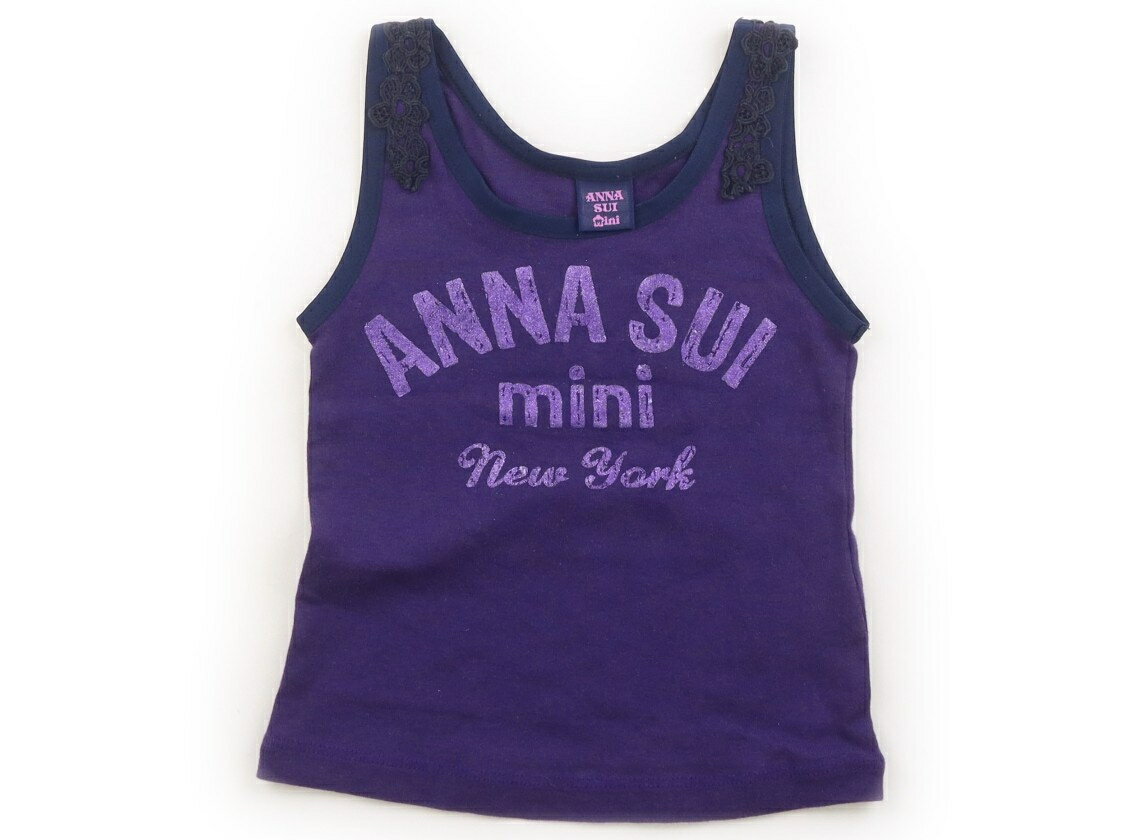 Anna Sui tank top/camisole, size 100, girls', purple, glitter, children's clothing, baby clothes, kids' clothing, outlet, used [second-hand] Kids, baby, maternity