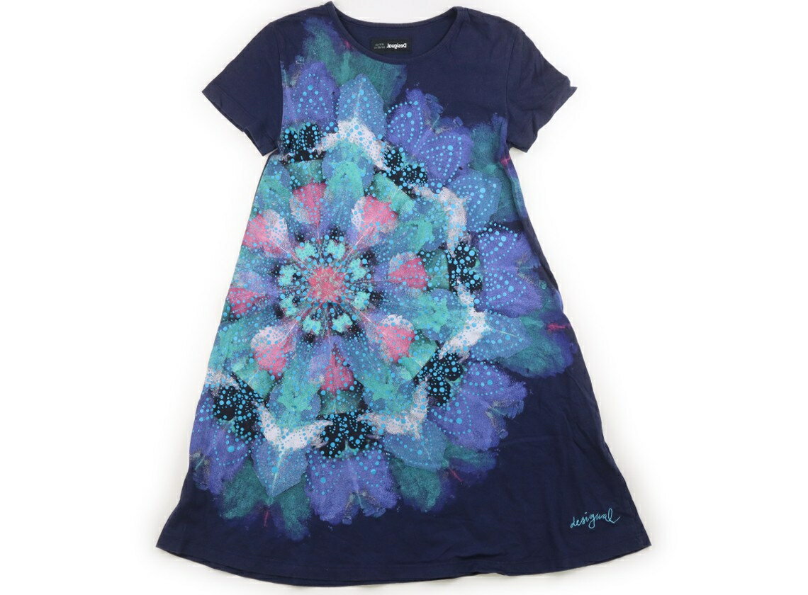 デシグアル Desigual ワンピース 140 女の子 紺 プリント 子供服 ベビー服 キッズ アウトレット ユーズド 【中古】キッズ ベビー マタニティ