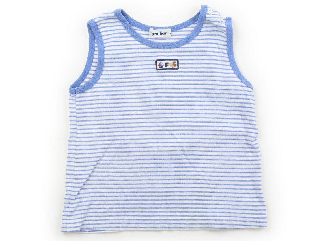 Familiar Tank Top/Camisole, Size 110, Boys, White/Blue, Children's Clothing, Baby Clothes, Kids, Outlet, Used [Pre-owned] Kids, Baby, Maternity