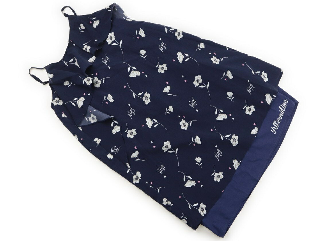 Dresses - アルジー ALGY ワンピース 140 女の子 ネイビー・お花 子供服 ベビー服 キッズ アウトレット ユーズド 【中古】キッズ・ベビー・マタニティ