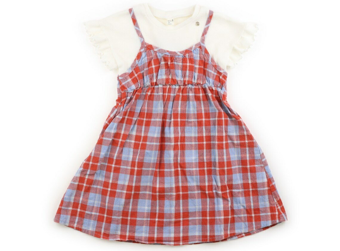 Dresses - アプレレクール apres les cours ワンピース 100 女の子 生成り・朱色・ライトブルー・チェック 子供服 ベビー服 キッズ アウトレット ユーズド 【中古】キッズ・ベビー・マタニティ