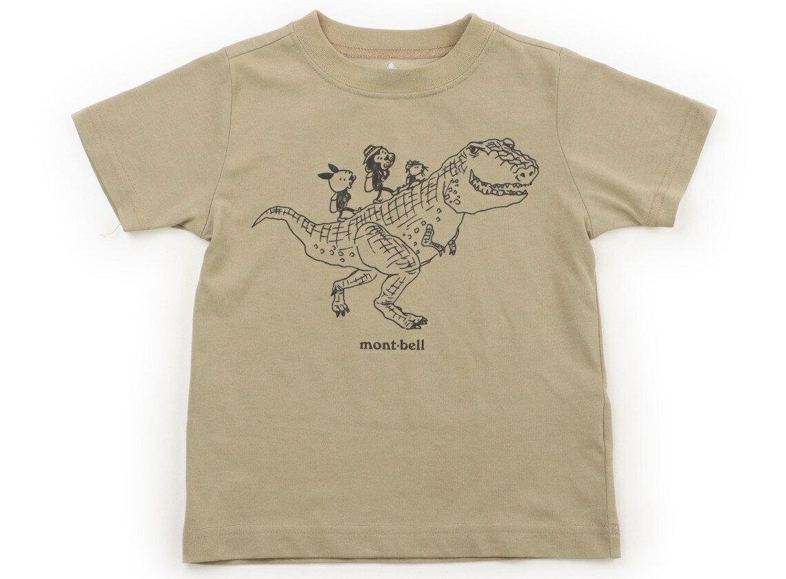 モンベル mont-bell Tシャツ カットソー 100 男の子 ライトブラウン 恐竜 子供服 ベビー服 キッズ アウトレット ユーズド 【中古】キッズ ベビー マタニティ