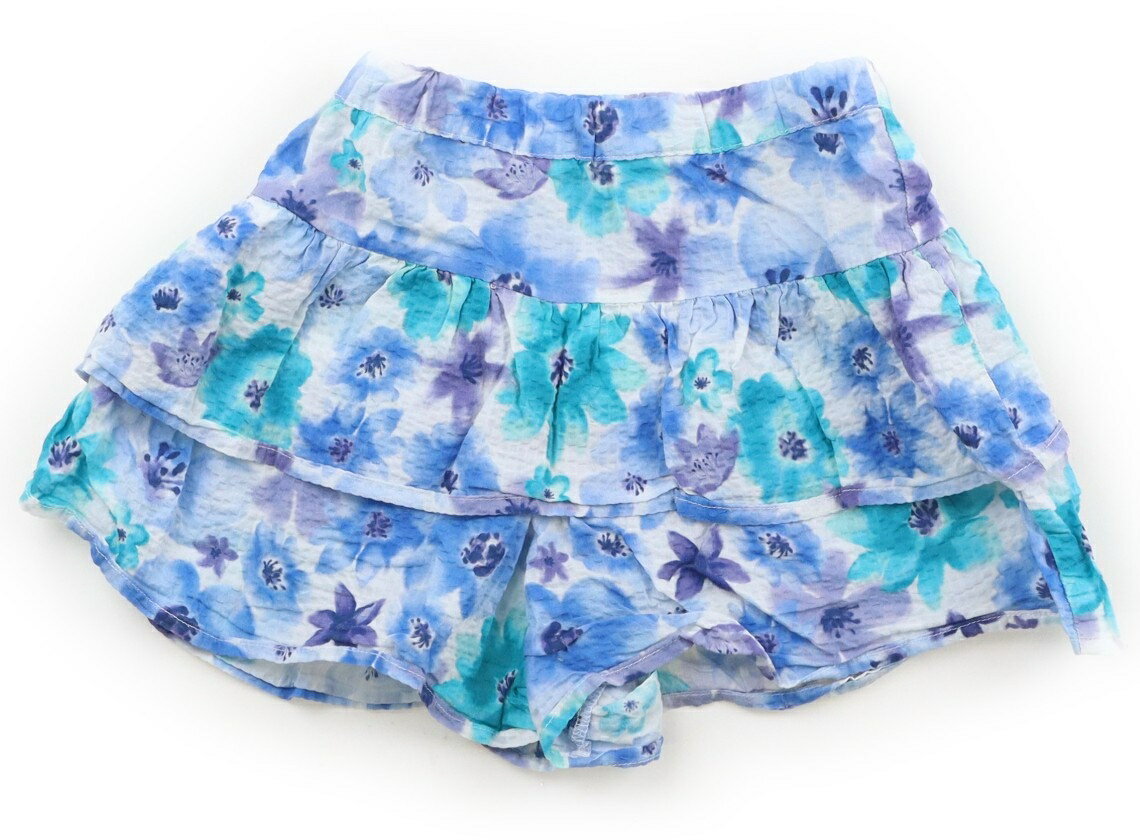 Long-Trousers, Trousers - べべ BeBe ショートパンツ 110 女の子 ブルー系・お花 子供服 ベビー服 キッズ アウトレット ユーズド 【中古】キッズ・ベビー・マタニティ