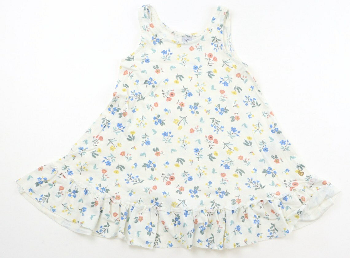 Petit Bateau Tank Top/Camisole, Size 110, Girls, White/Floral Pattern, Children's Clothing, Baby Clothes, Kids, Outlet, Used [Pre-owned] Kids, Baby, Maternity