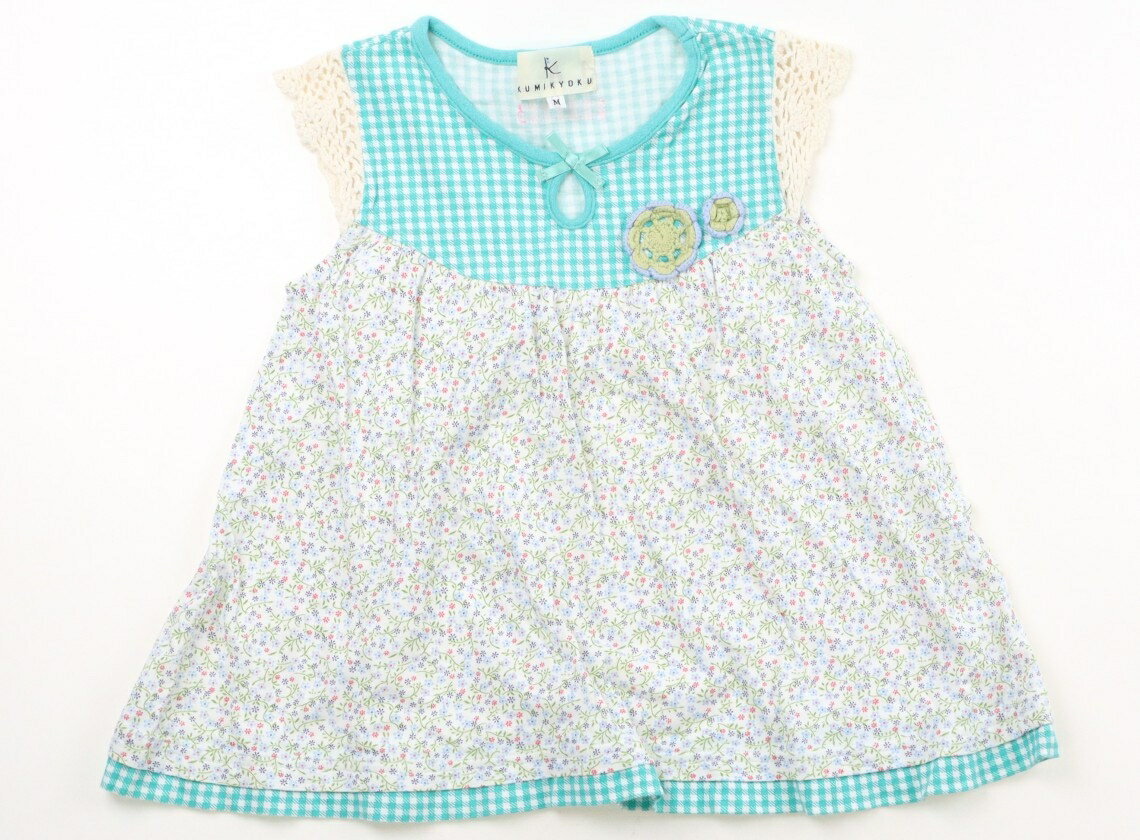組曲 Kumikyoku Tシャツ・カットソー 110 女の子 エメラルドグリーン、花柄 子供服 ベビー服 キッズ アウトレット ユーズド 【中古】キッズ・ベビー・マタニティ