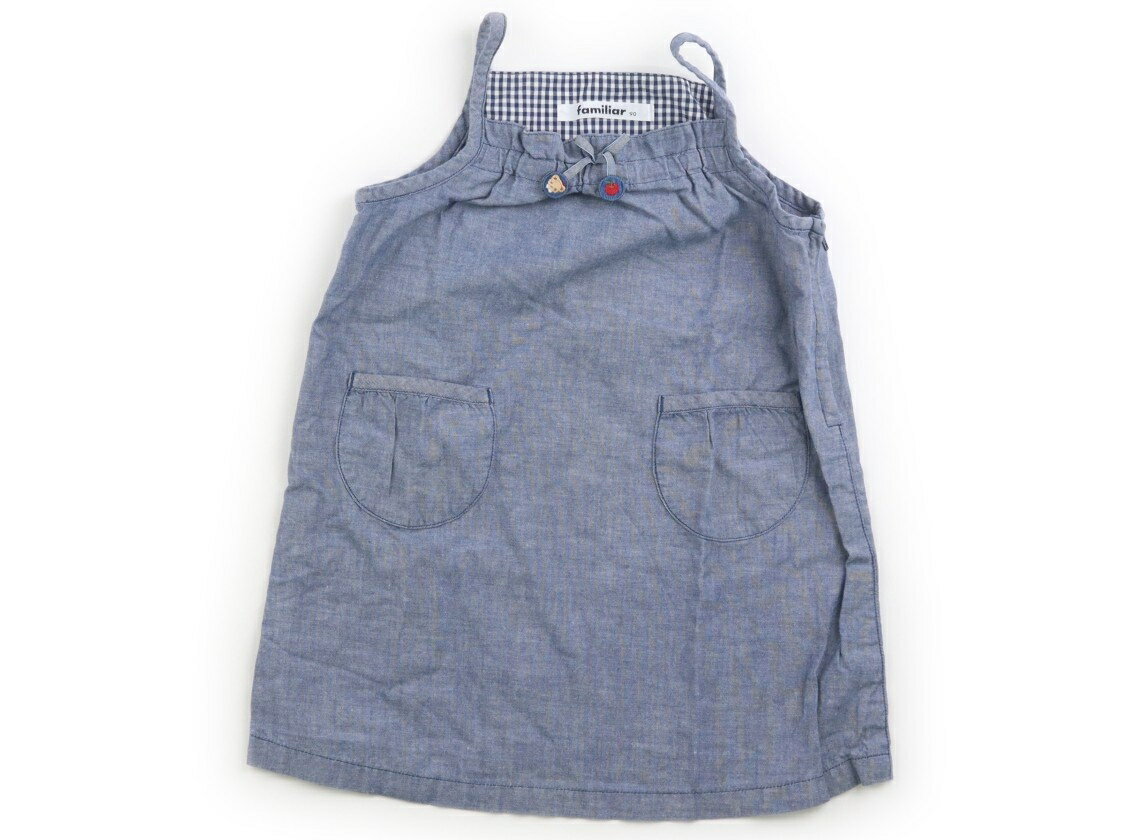 ファミリア familiar ジャンパースカート 90 女の子 薄い紺 子供服 ベビー服 キッズ アウトレット ユーズド 【中古】キッズ・ベビー・マタニティ