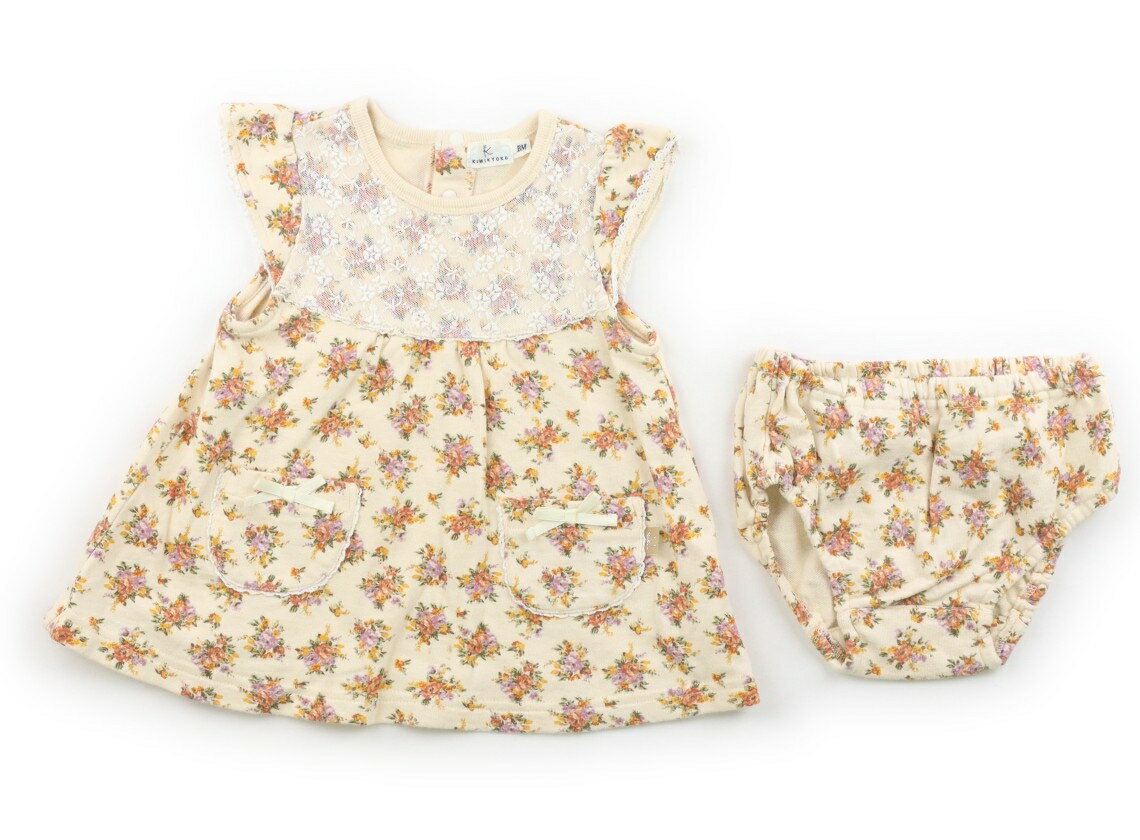 樂天商城 - 組曲 Kumikyoku ワンピース 80 女の子 ベージュ×イエロー花柄・ホワイトレース 子供服 ベビー服 キッズ アウトレット ユーズド 【中古】キッズ・ベビー・マタニティ
