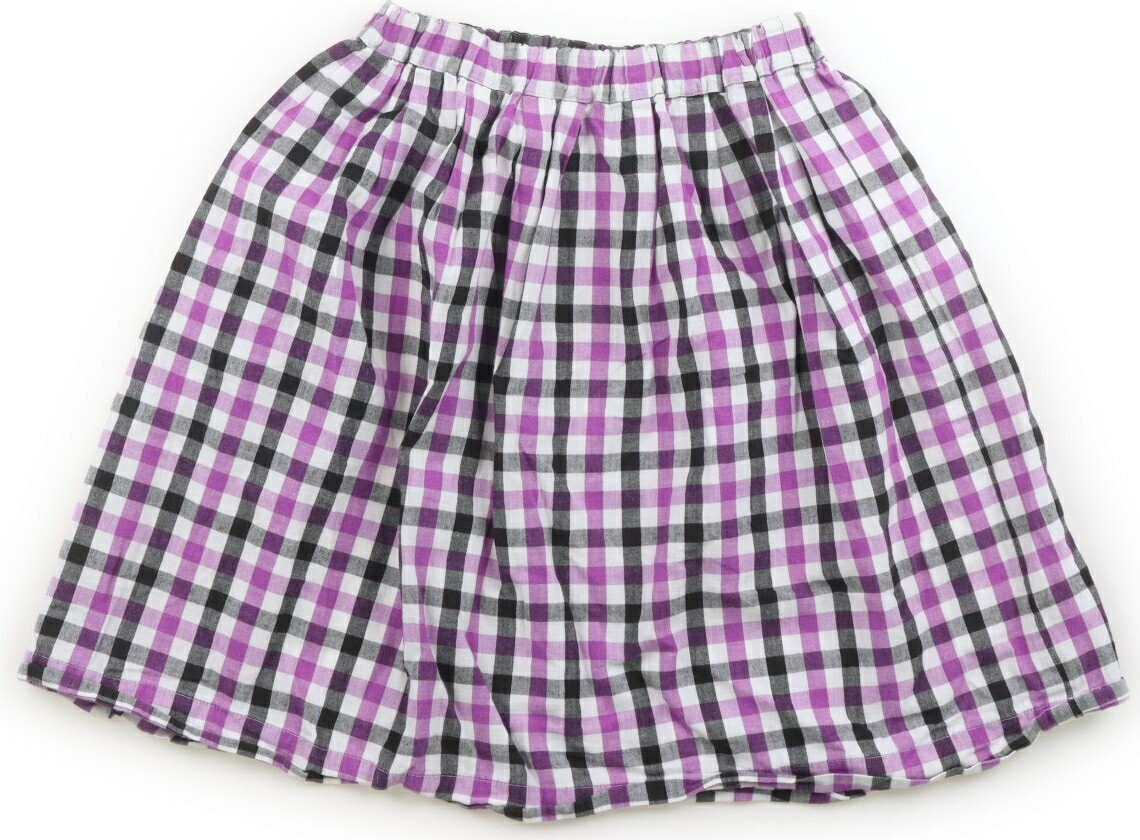 ファミリア familiar スカート 140 女の子 白・黒・紫・チェック柄 子供服 ベビー服 キッズ アウトレット ユーズド 【中古】キッズ・ベビー・マタニティ
