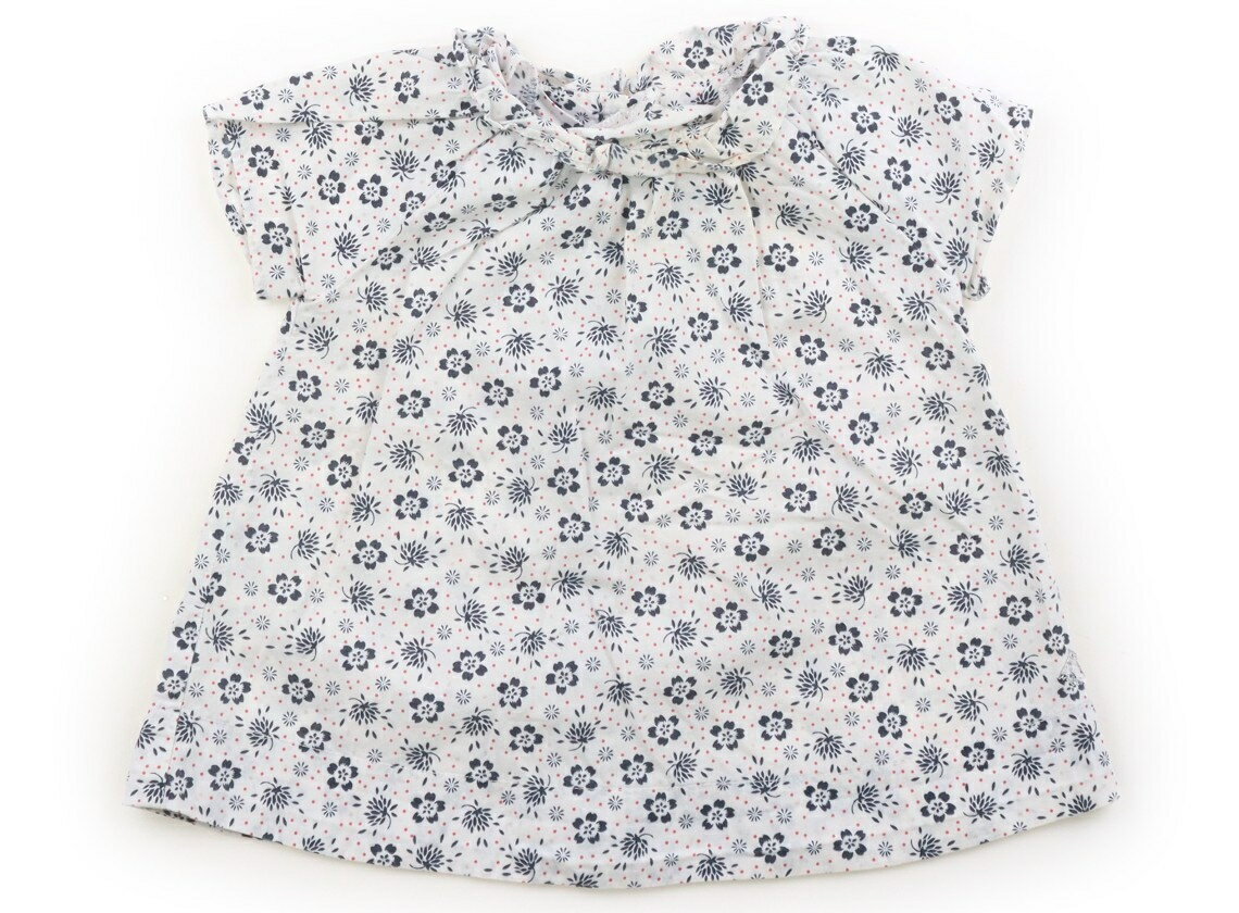 プチバトー PETIT BATEAU シャツ・ブラウス 80 女の子 白・花柄 子供服 ベビー服 キッズ アウトレット ユーズド 【中古】キッズ・ベビー・マタニティ