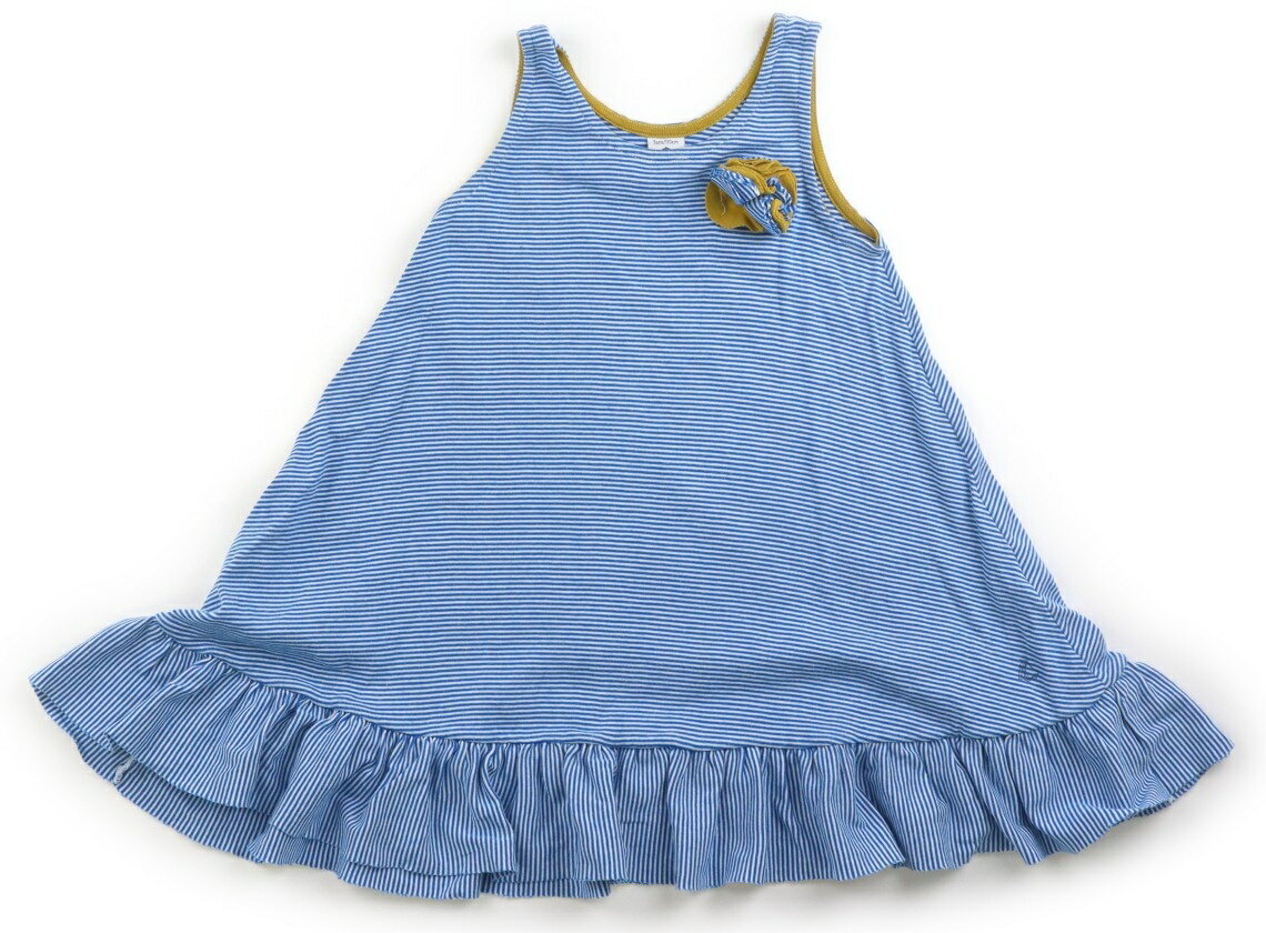 プチバトー PETIT BATEAU ワンピース 110 女の子 ブルー・ホワイトボーダー 子供服 ベビー服 キッズ アウトレット ユーズド 【中古】キッズ・ベビー・マタニティ