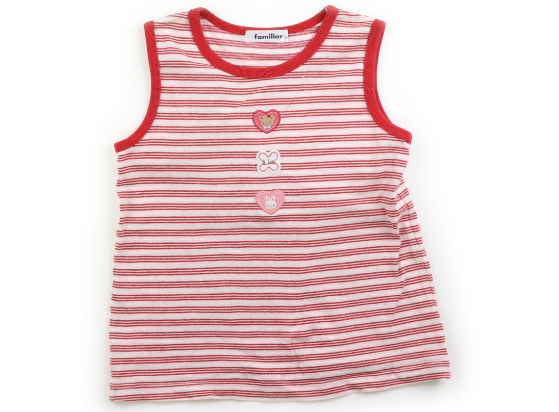 Familiar Tank Top/Camisole, Size 120, Girls, Black and Pink Stripe, Children's Clothing, Baby Clothes, Kids, Outlet, Used [Pre-owned] Kids, Baby, Maternity