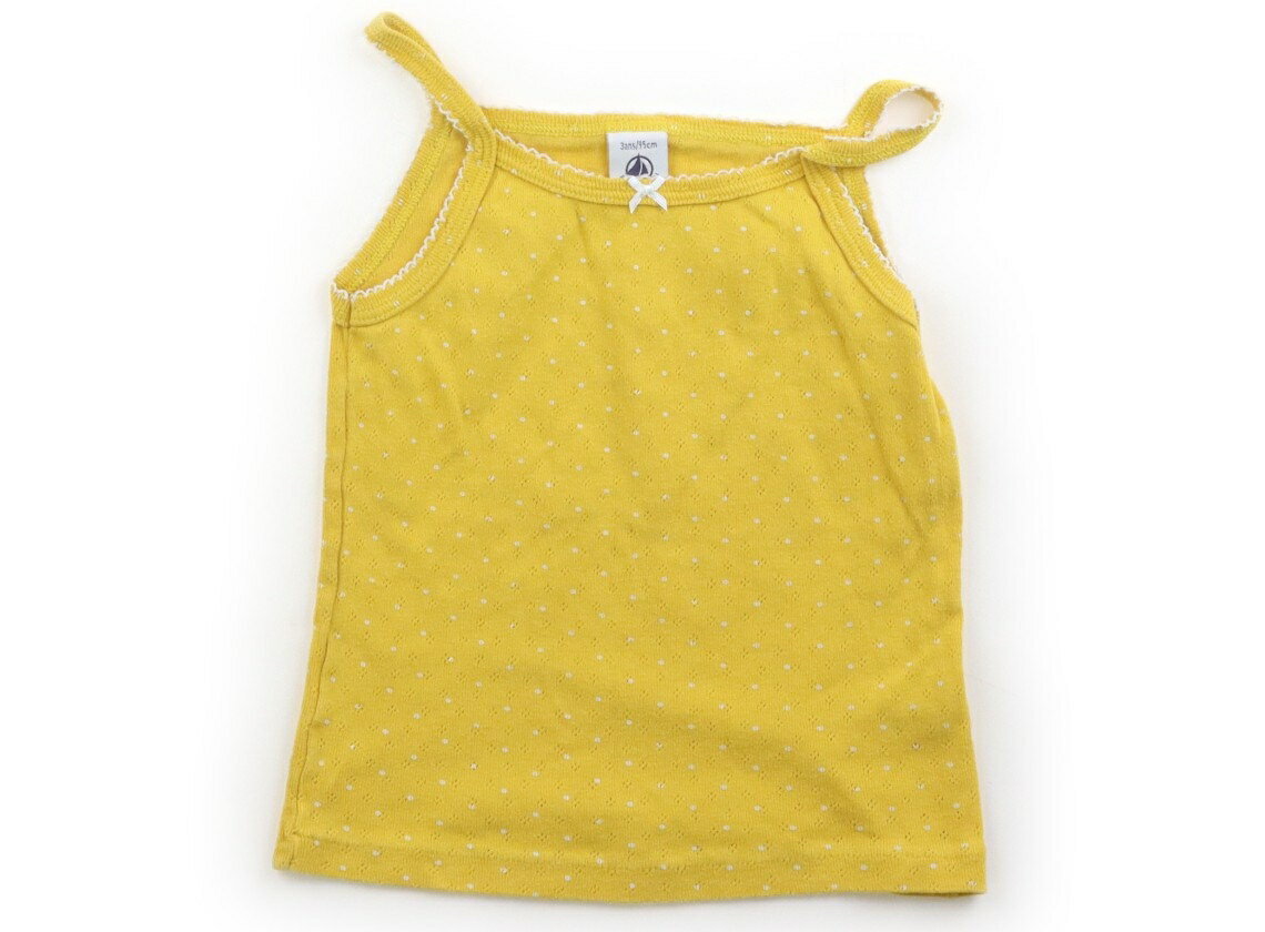 プチバトー PETIT BATEAU タンクトップ・キャミソール 95 女の子 イエロー・白ドット 子供服 ベビー服 キッズ アウトレット ユーズド 【中古】キッズ・ベビー・マタニティ