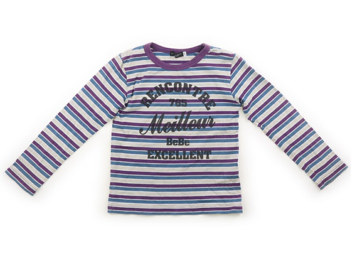 べべ BeBe Tシャツ・カットソー 120 男の子 ボーダー　紫 子供服 ベビー服 キッズ アウトレット ユーズド 【中古】キッズ・ベビー・マタニティ