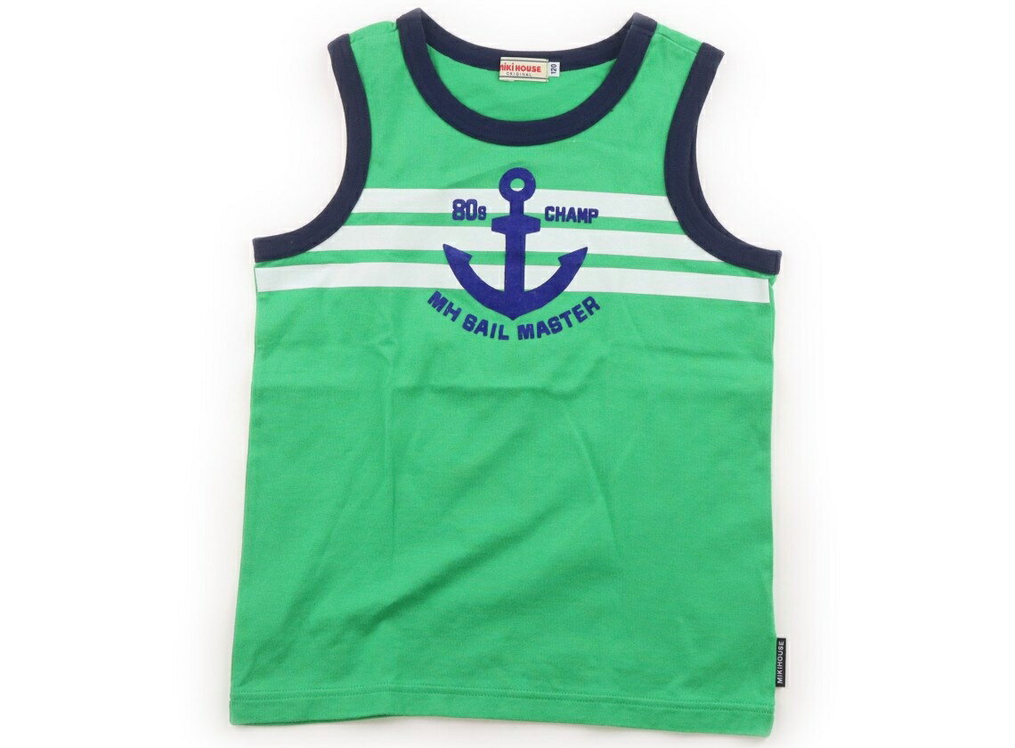Miki House Tank Top/Camisole, Size 120, Boys, Green, Anchor Pattern, Children's Clothing, Baby Clothes, Kids, Outlet, Used [Pre-owned] Kids, Baby, Maternity