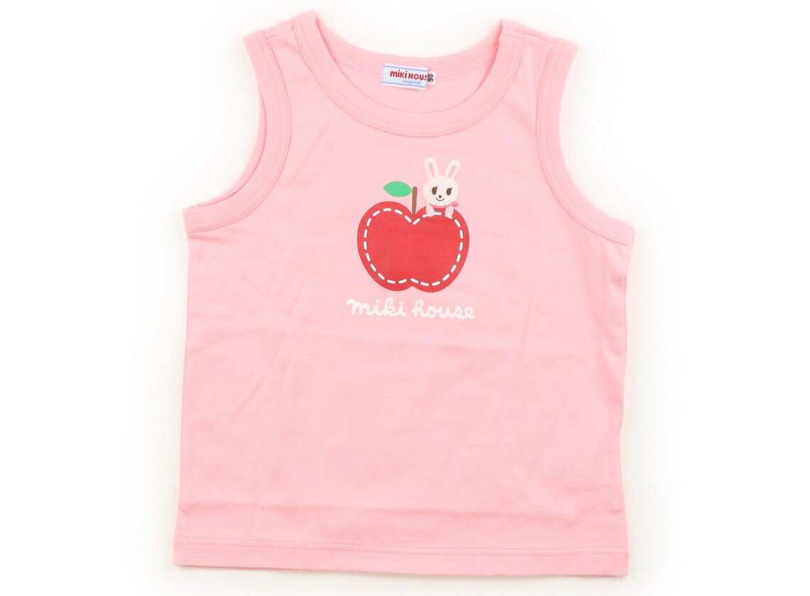 Miki House Tank Top/Camisole, Size 90, Girls, Pink/Rabbit Pattern, Children's Clothing, Baby Clothes, Kids, Outlet, Used [Pre-owned] Kids, Baby, Maternity