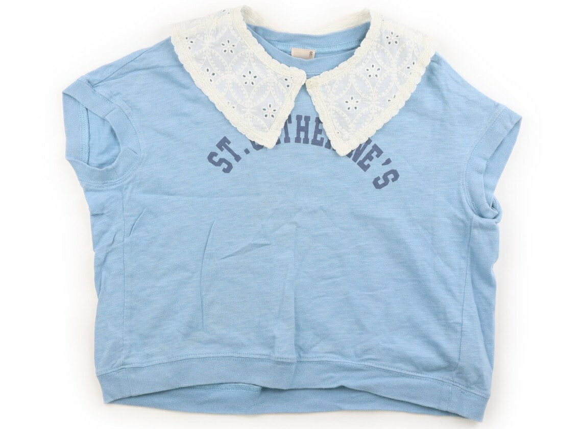 T-Shirts （Short Sleeve） - プティマイン petit main Tシャツ・カットソー 120 女の子 くすみブルー系 子供服 ベビー服 キッズ アウトレット ユーズド 【中古】キッズ・ベビー・マタニティ