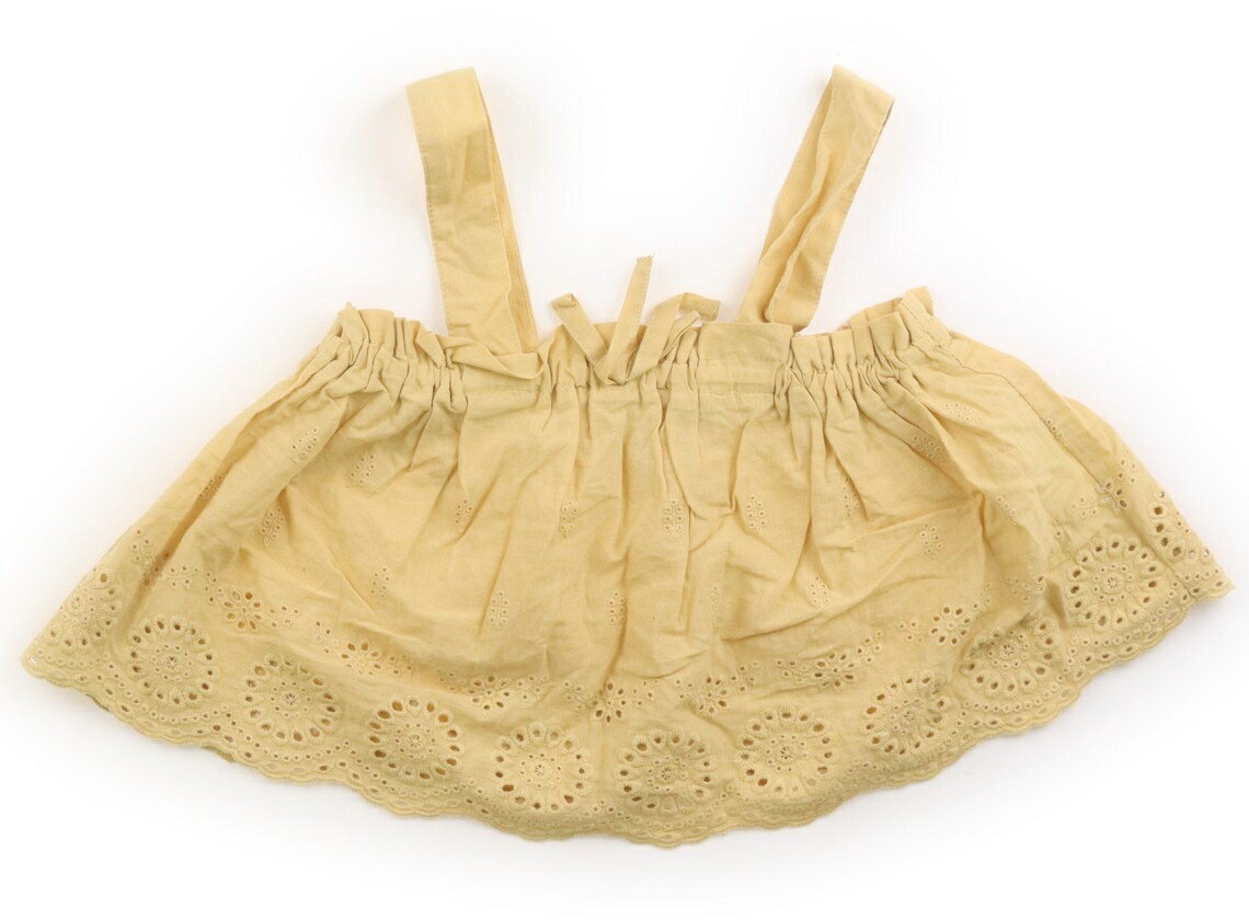 Petit Main tank top/camisole, size 100, girls', light orange lace scallop, children's clothing, baby clothes, kids' clothing, outlet, used. [Pre-owned] Kids, Baby, Maternity