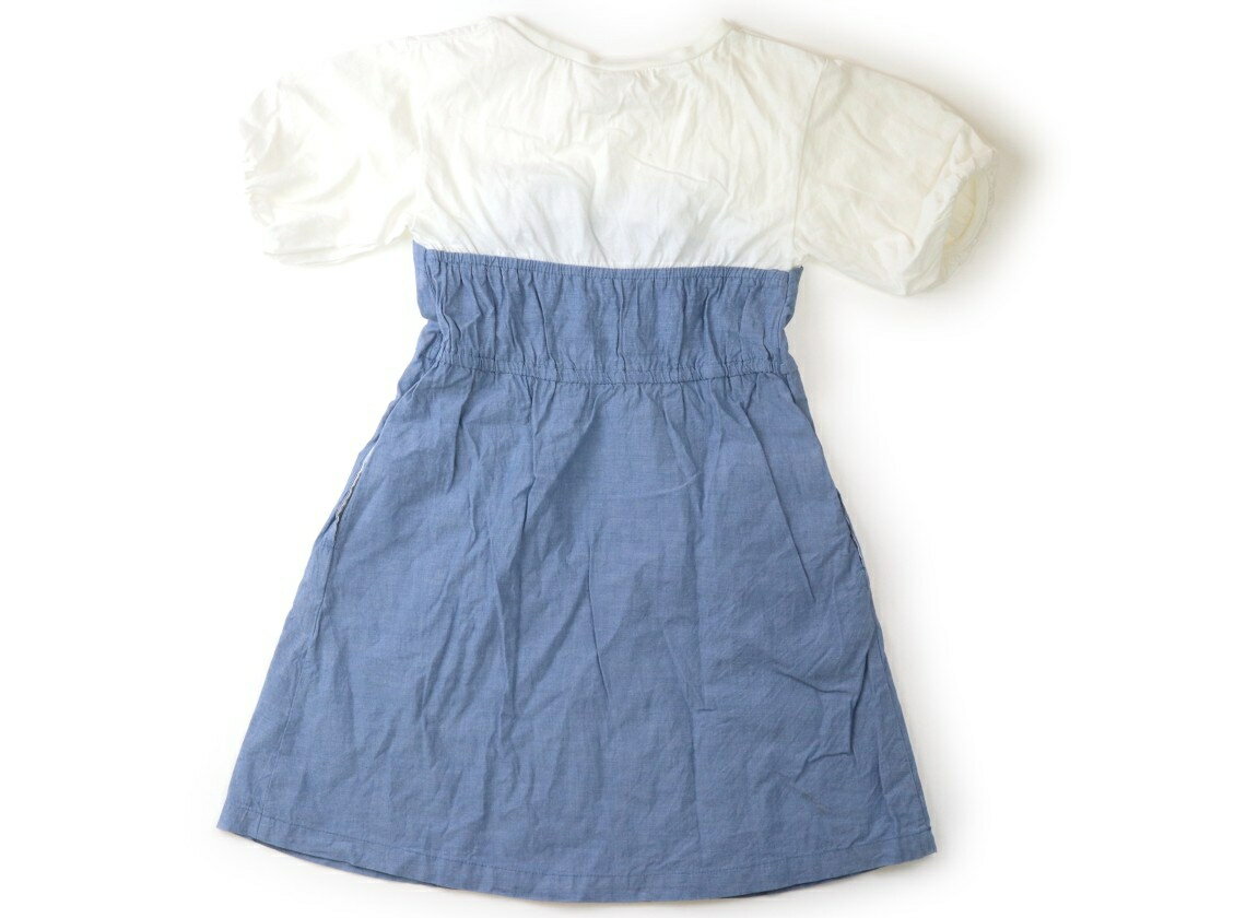 プティマイン petit main ワンピース 130 女の子 白・ライトブルー 子供服 ベビー服 キッズ アウトレット ユーズド 【中古】キッズ・ベビー・マタニティ