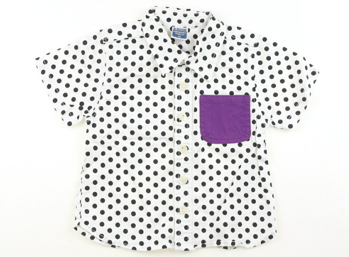 ビールーム b.ROOM シャツ・ブラウス 80 男の子 白・ドット 子供服 ベビー服 キッズ アウトレット ユーズド 【中古】キッズ・ベビー・マタニティ