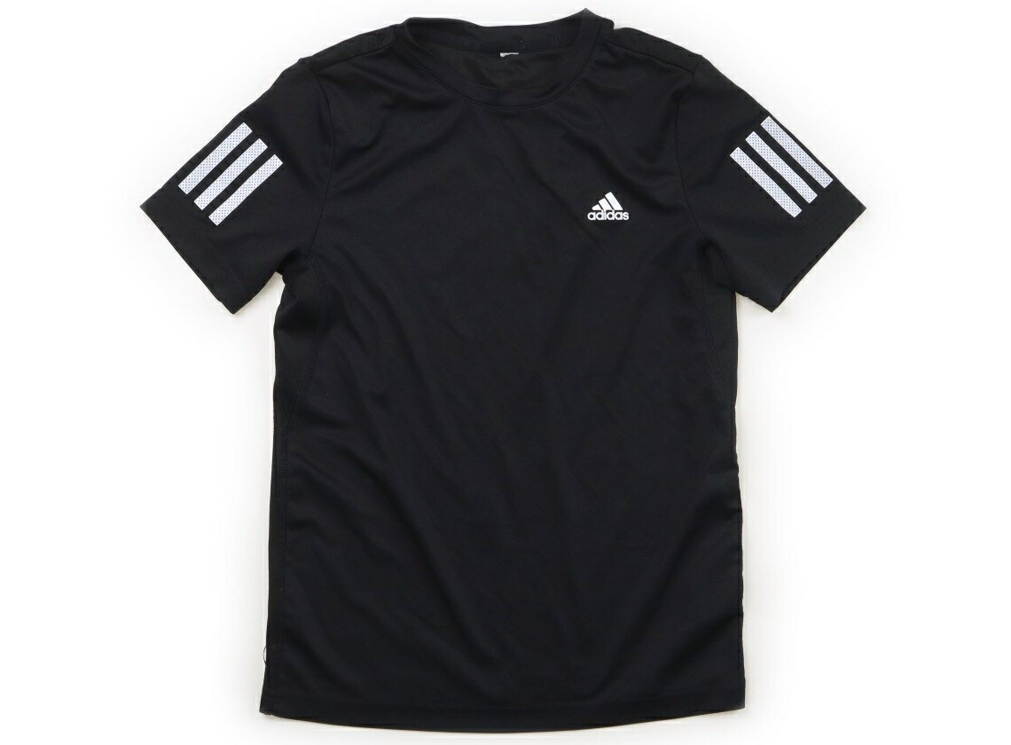 アディダス Adidas Tシャツ・カットソー 140 男の子 ブラック 子供服 ベビー服 キッズ アウトレット ユーズド 【中古】キッズ・ベビー・マタニティ